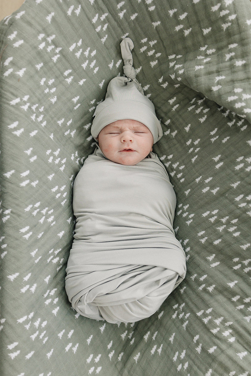 Sage Bamboo Stretch Swaddle Blanket