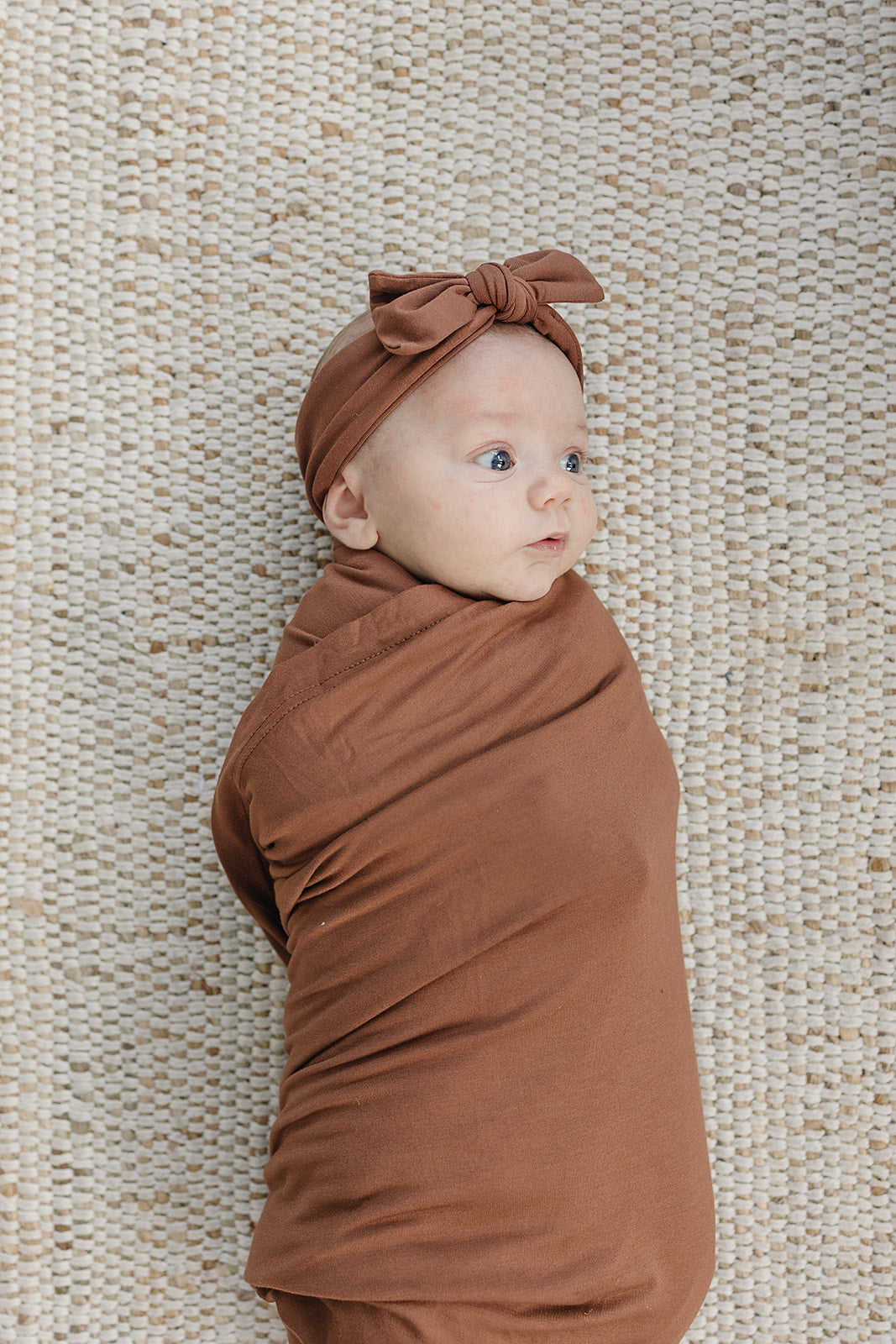 Rust Bamboo Stretch Swaddle Blanket