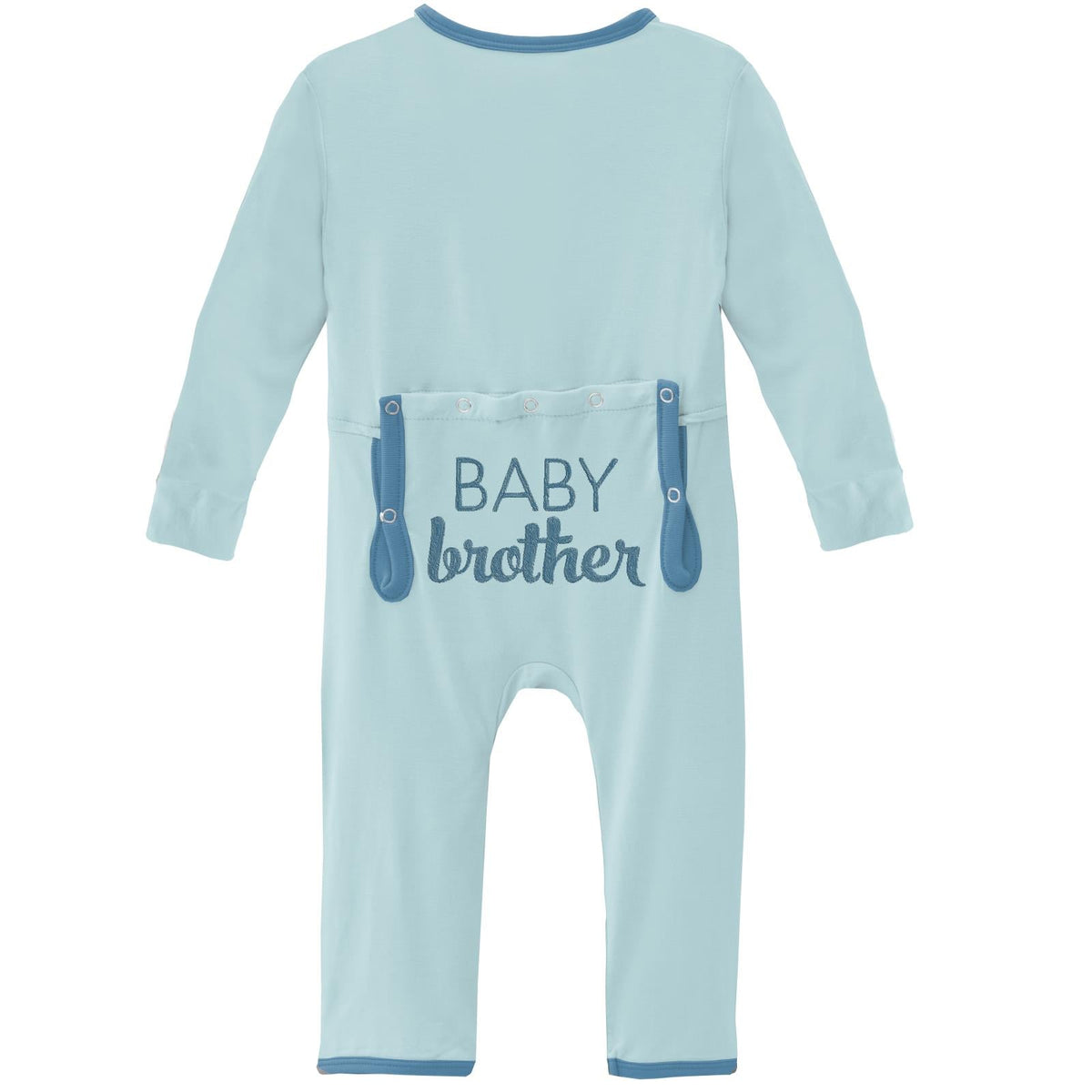 Applique Coverall with Zipper in Spring Sky - Baby Brother