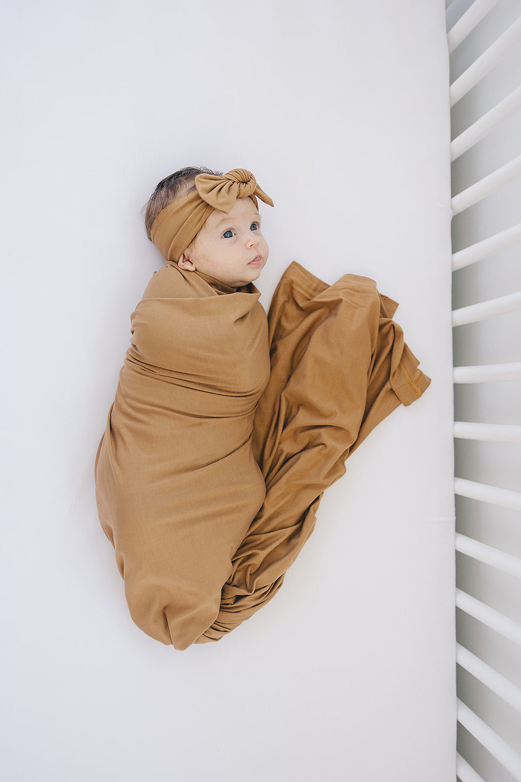 Mustard Bamboo Stretch Swaddle Blanket