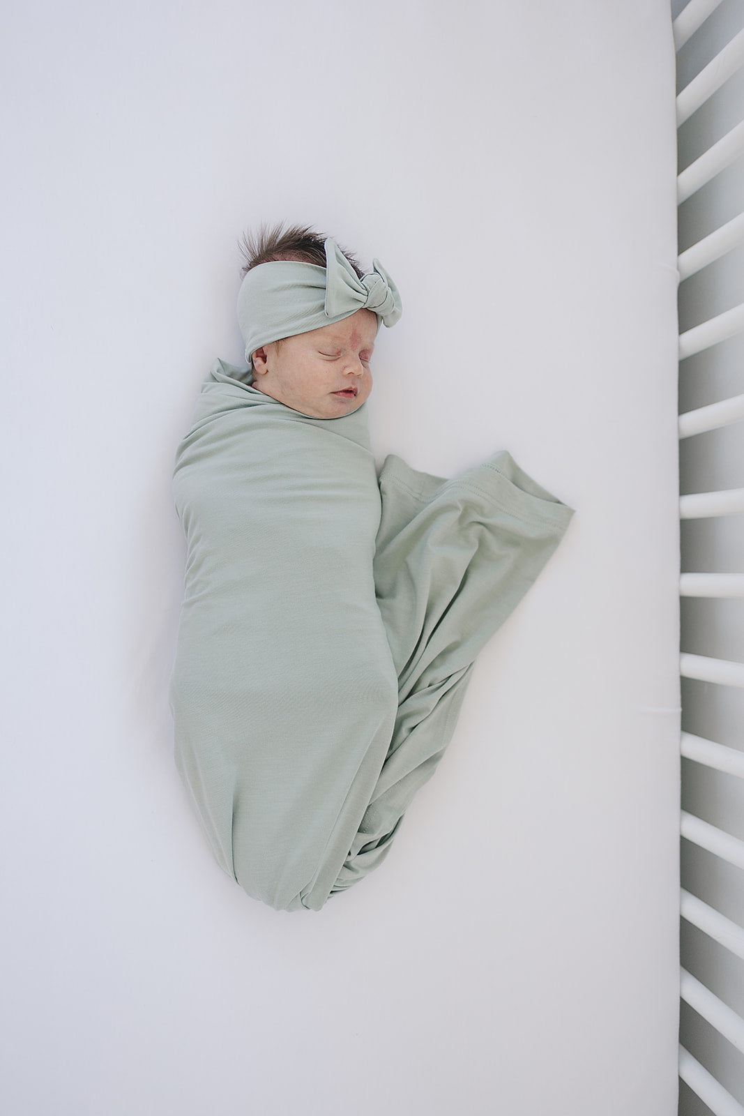 Sage Bamboo Stretch Swaddle Blanket