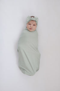 Sage Bamboo Stretch Swaddle Blanket