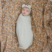 Sage Bamboo Stretch Swaddle Blanket