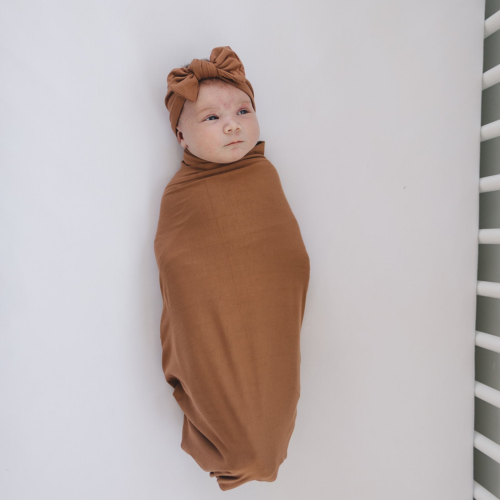 Rust Bamboo Stretch Swaddle Blanket