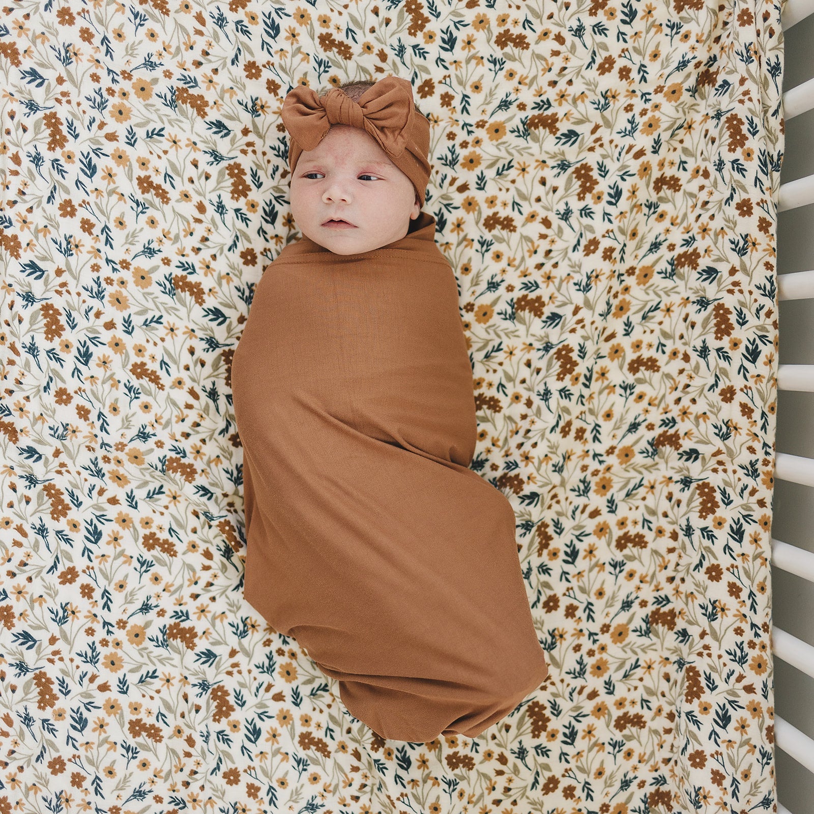 Rust Bamboo Stretch Swaddle Blanket