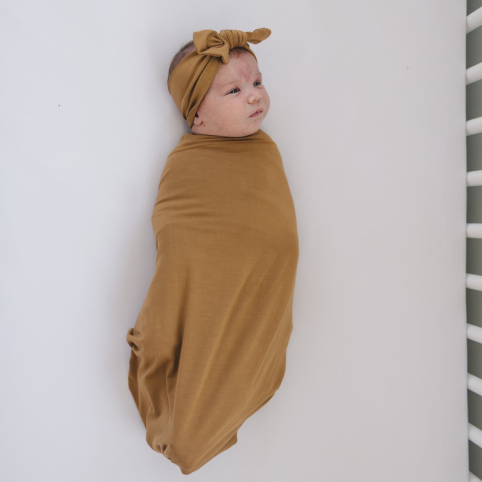 Mustard Bamboo Stretch Swaddle Blanket