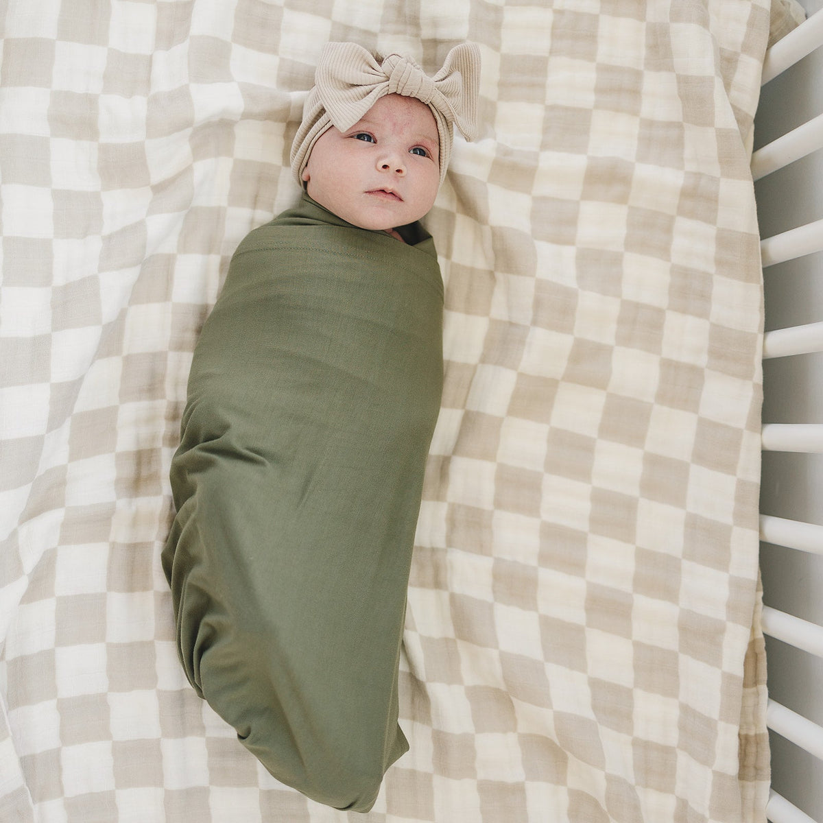 Olive Bamboo Stretch Swaddle Blanket
