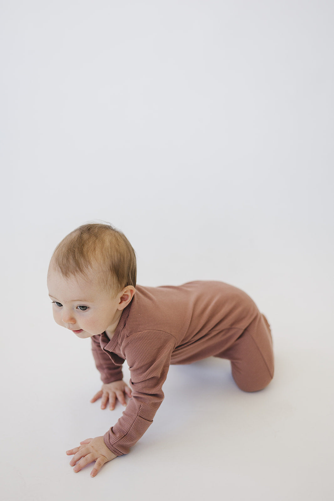 Dusty Rose Organic Cotton Ribbed Zipper Pajamas