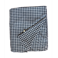 Navy Gingham Quilted Blanket
