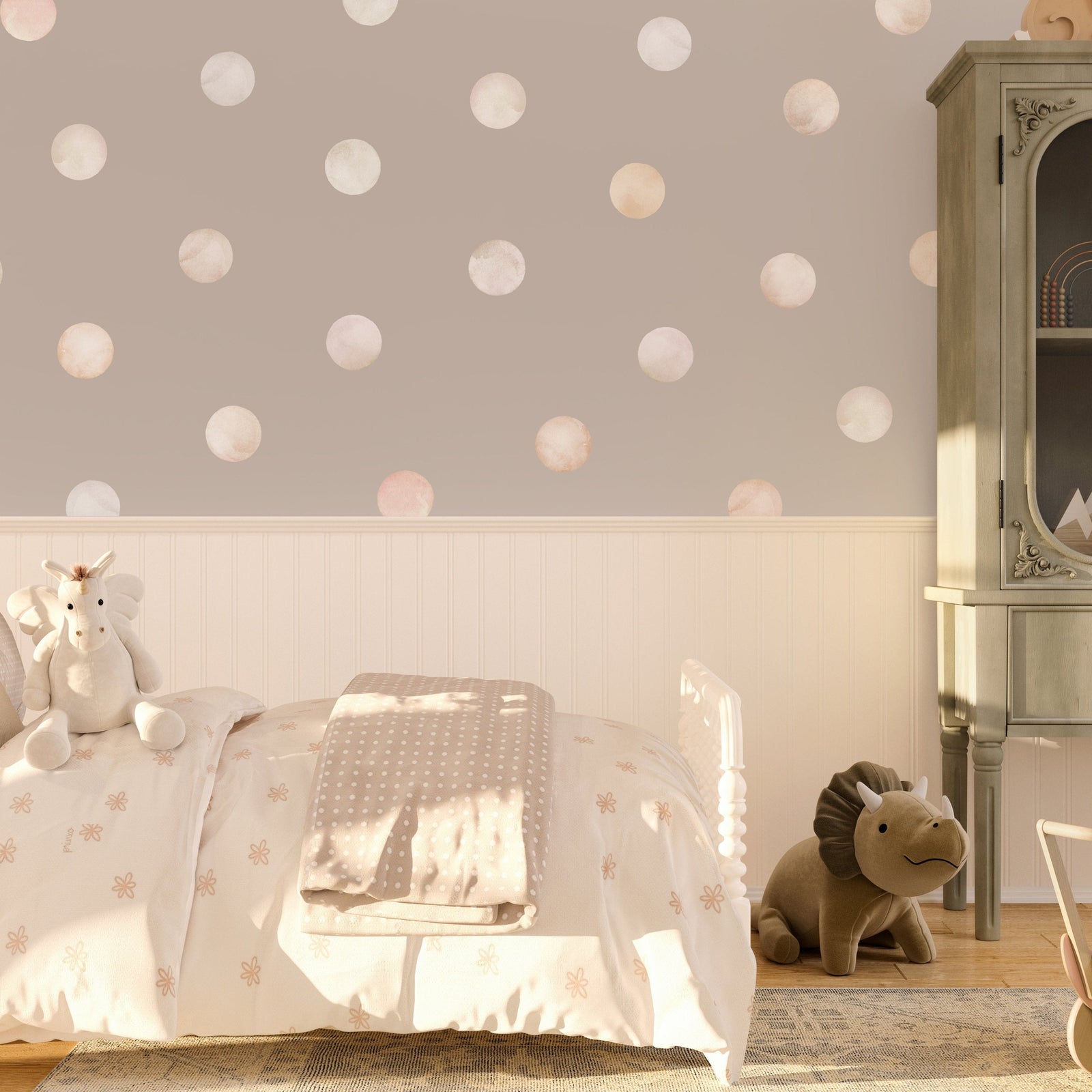 Light Watercolor Dot Wall Decals meant for Gray Walls