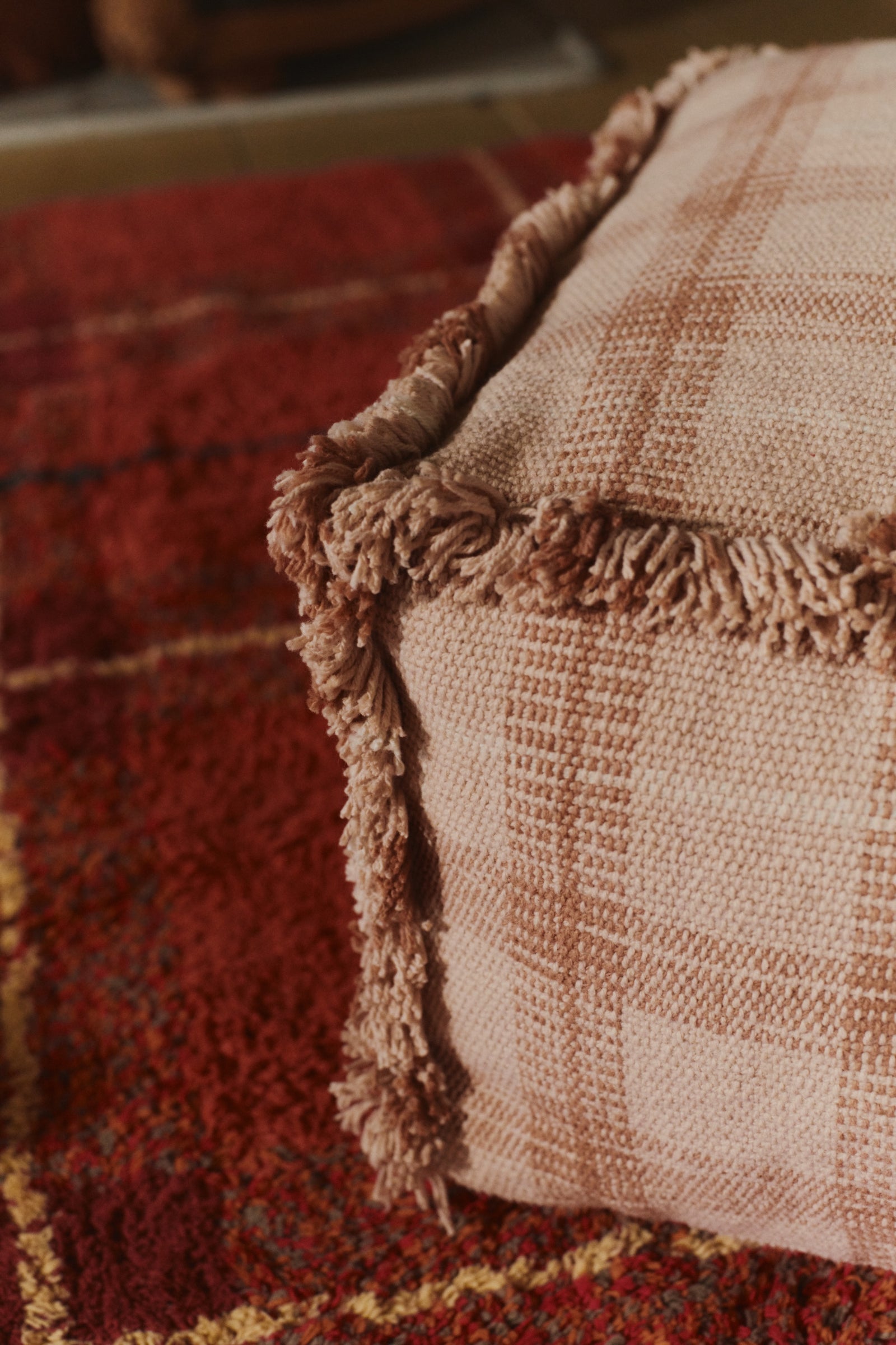Tartan Plaid Handloomed Pouf