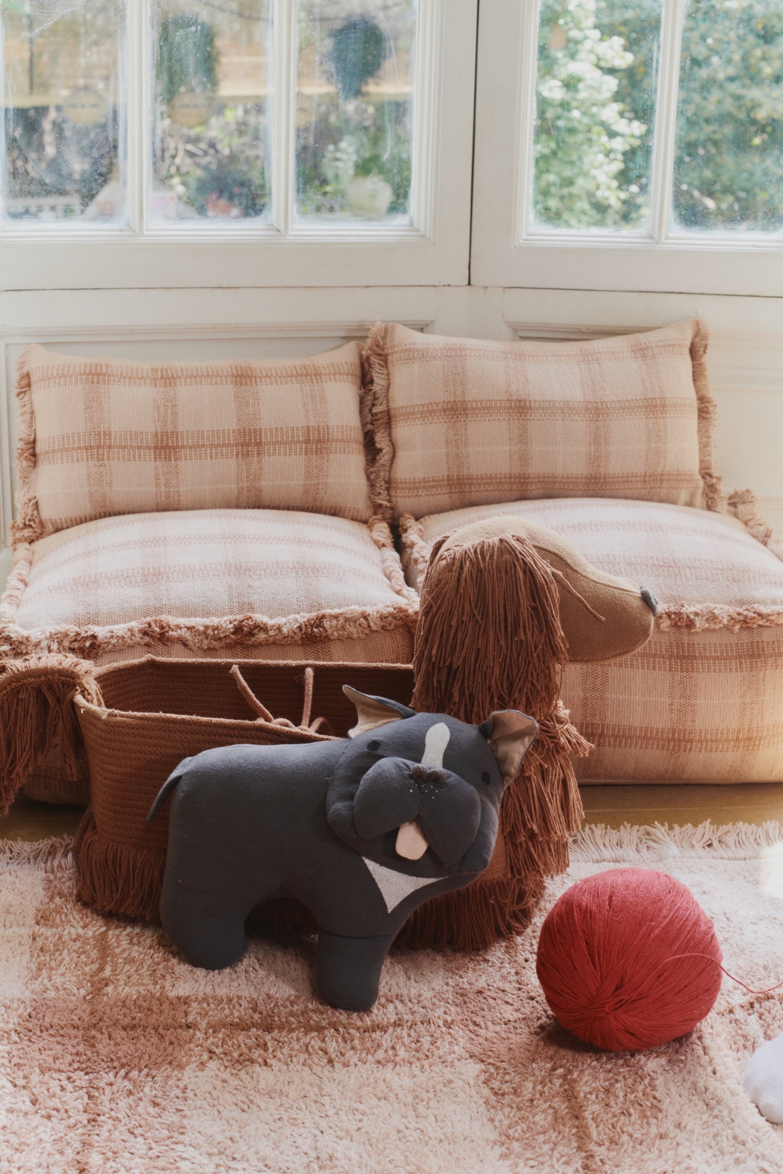 Tartan Plaid Handloomed Pouf