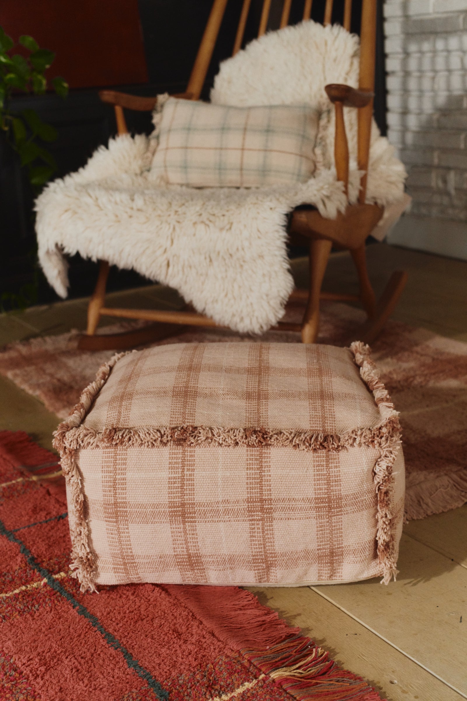 Tartan Plaid Handloomed Pouf