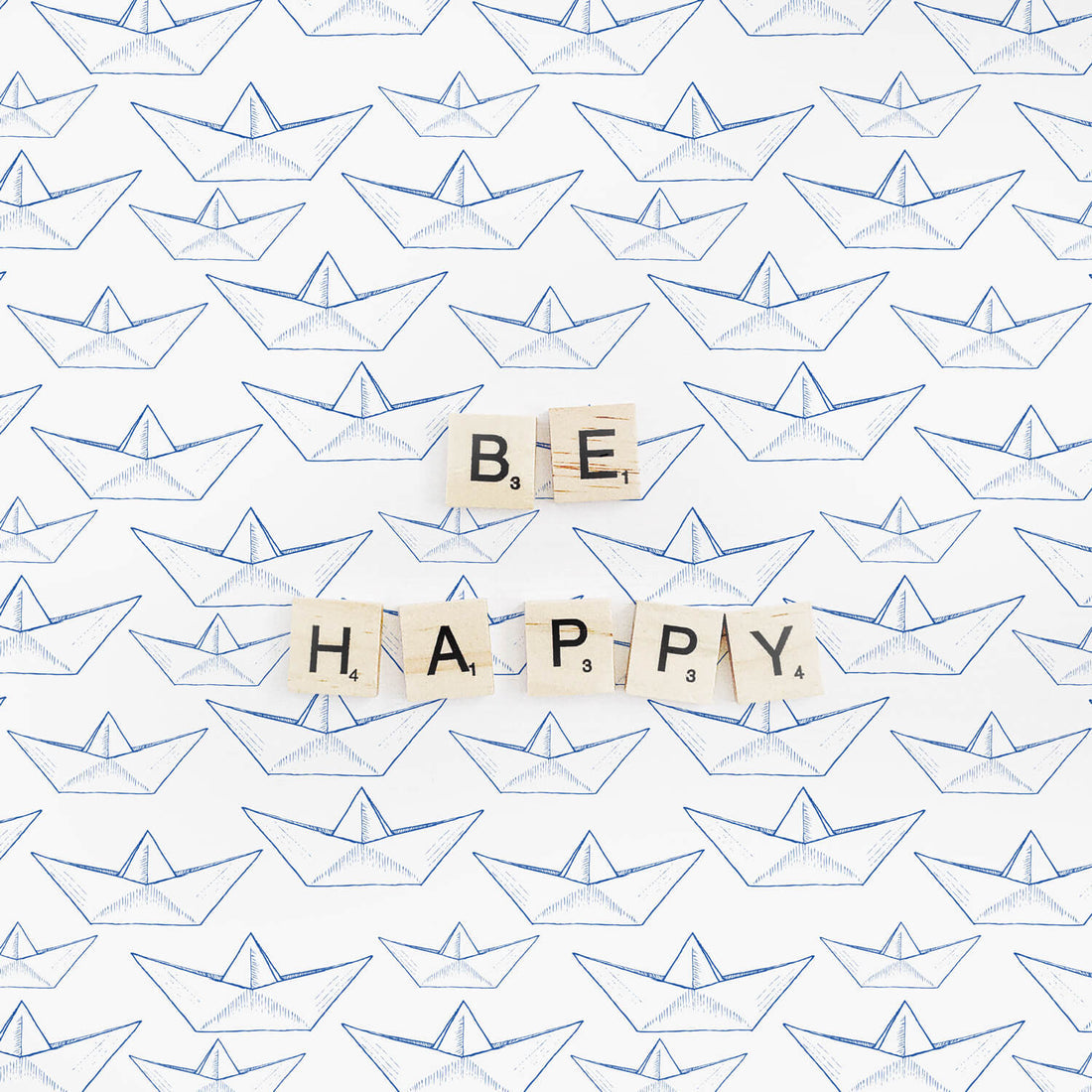 Paper Boats Nautical Wallpaper