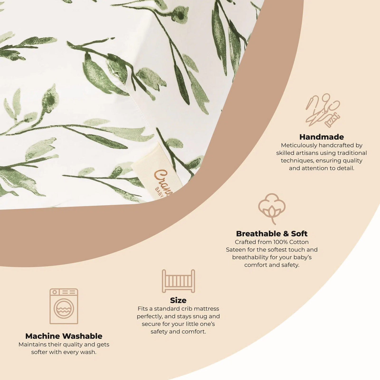 Parker Leaf Crib Sheet