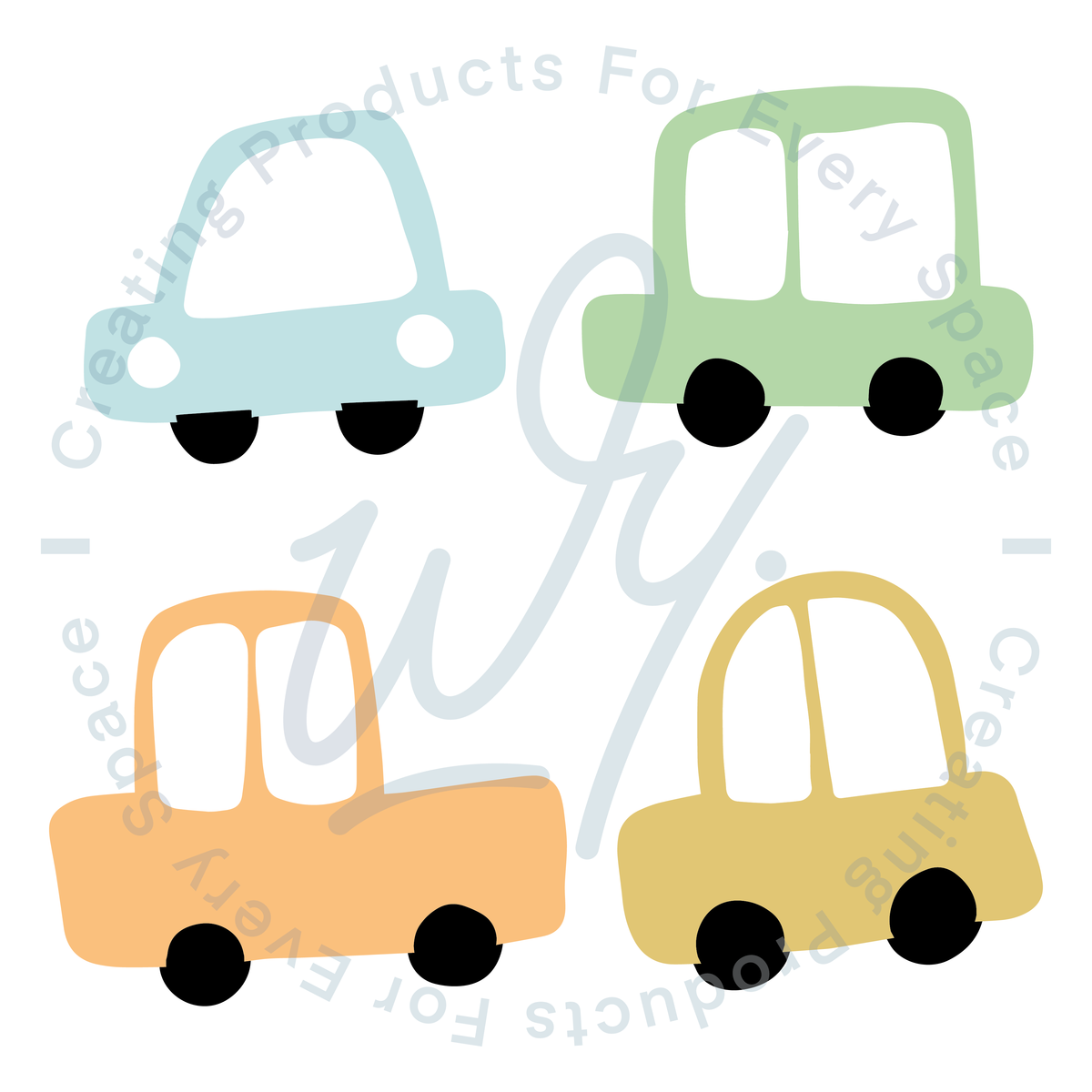 Car Wall Decal Set - Pastel