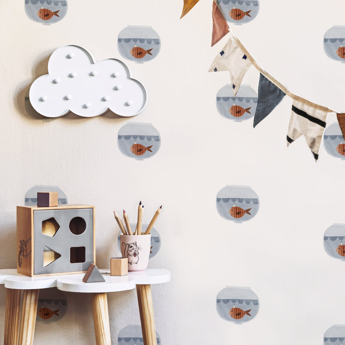 Fishbowl Toss Wall Decals - Latte