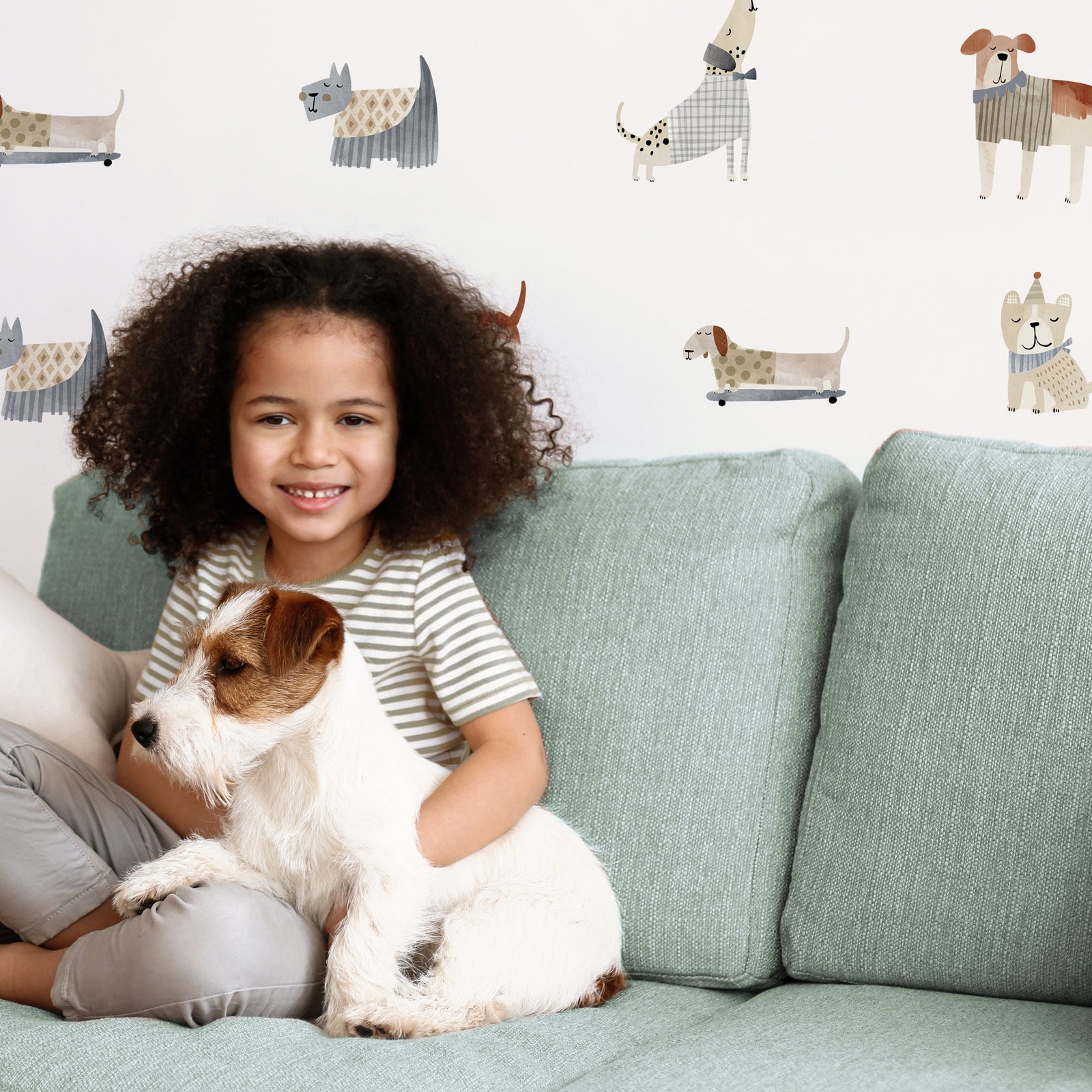 Dog Toss Wall Decals - Latte