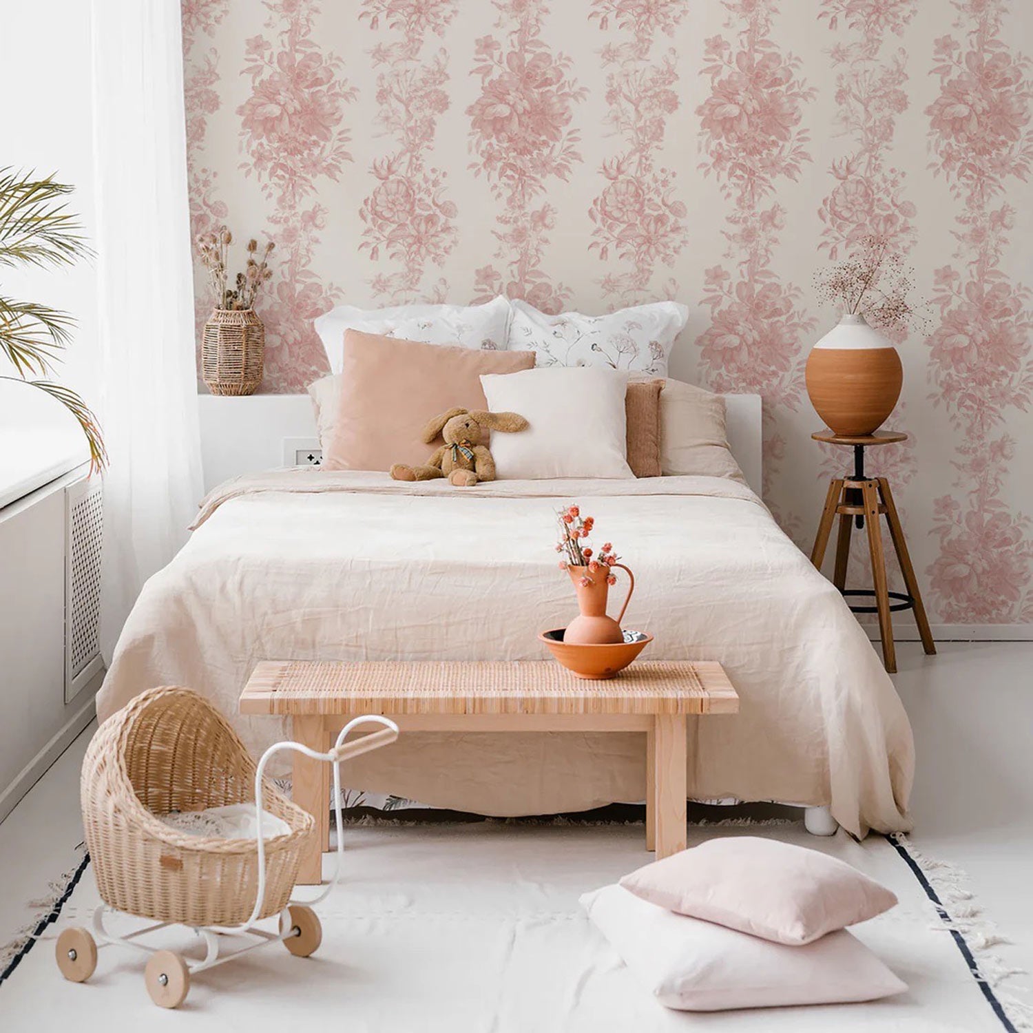 Pink Toile Wallpaper