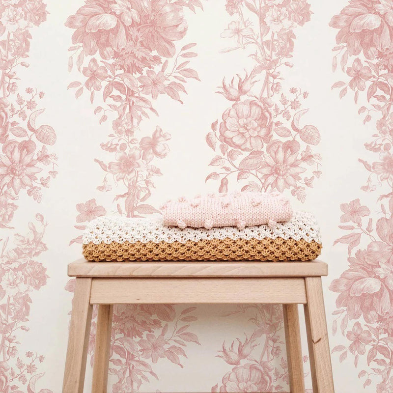 Pink Toile Wallpaper