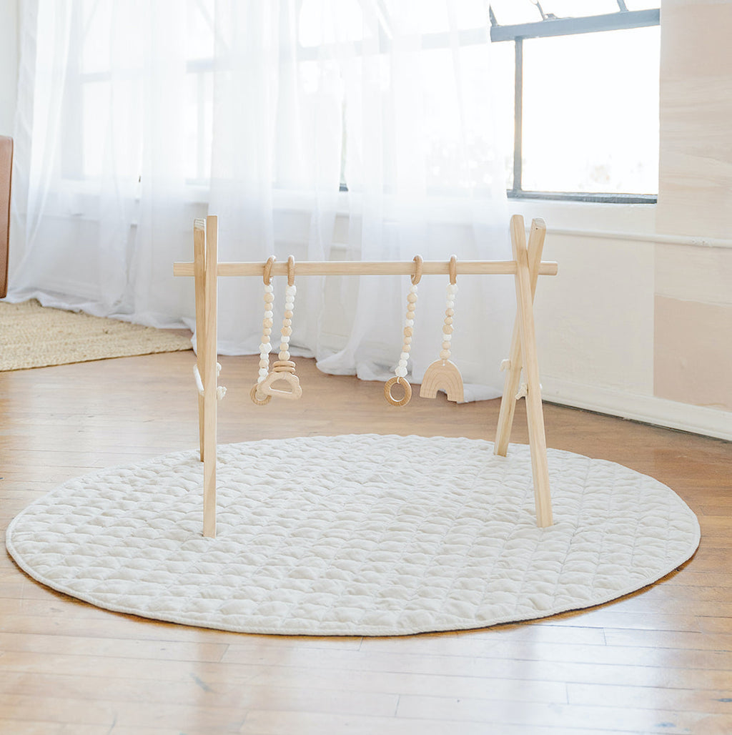 Linen Round Playmat - Taupe