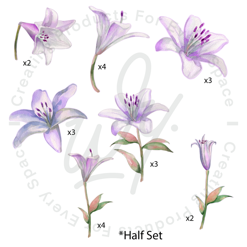 Purple Lillies Wall Decal Set