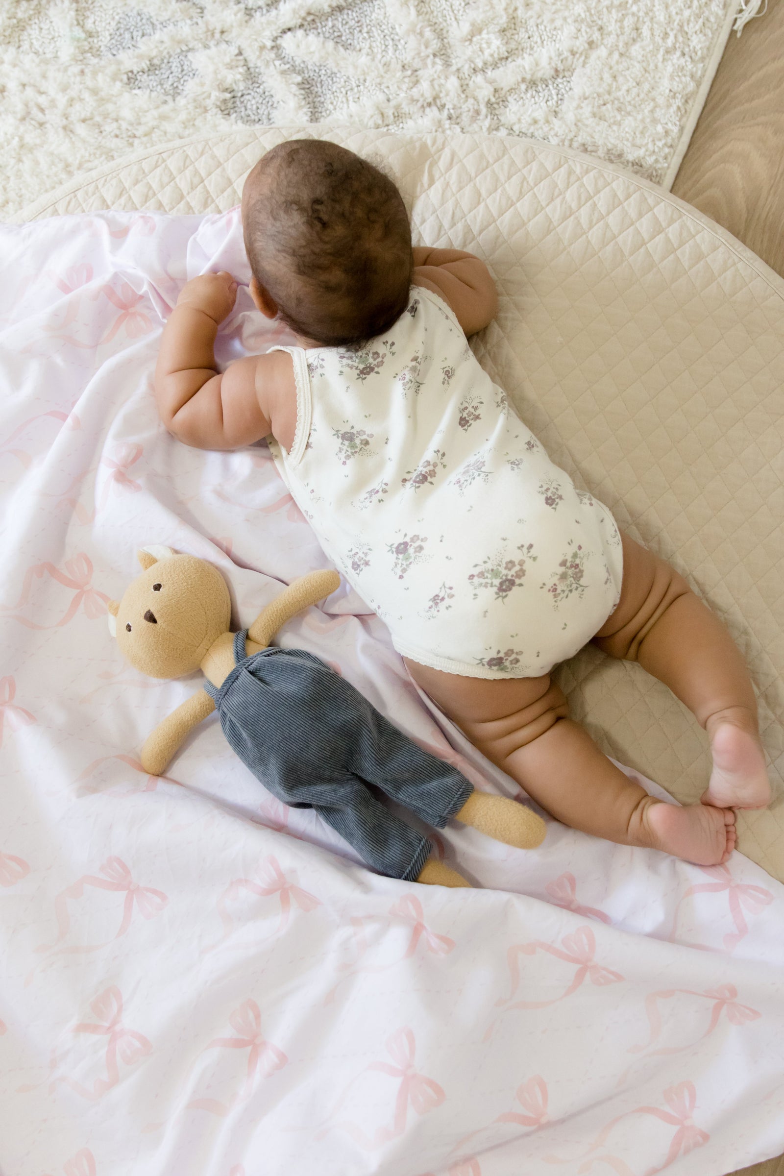 Ribbon Quilted Crib Blanket