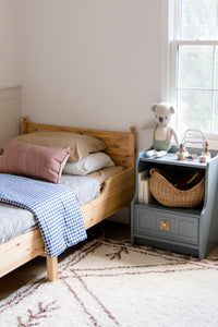 Navy Gingham Quilted Blanket