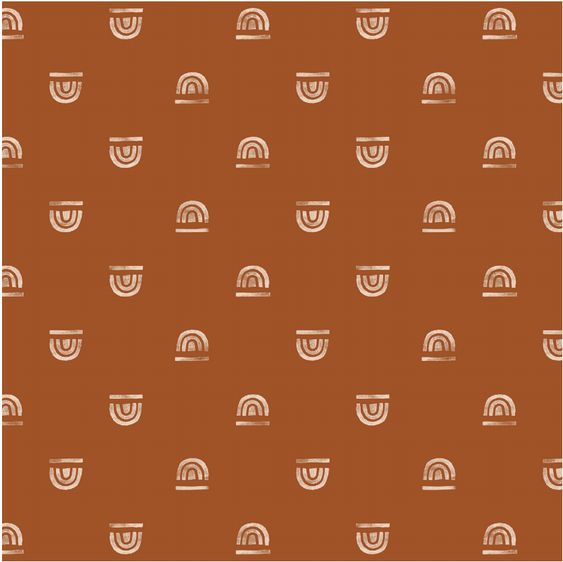 Rainbow Stamp Padded Play Mat - Rust