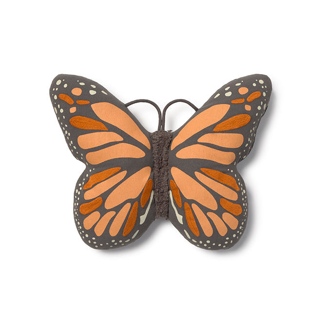 Black and Orange Butterfly Pillow
