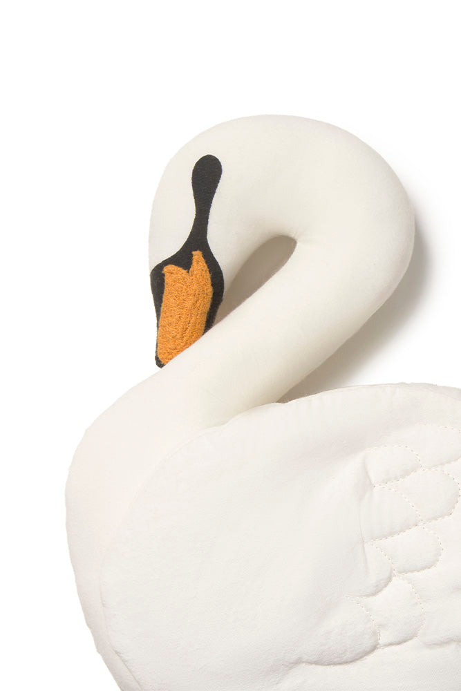 Swan Pillow Embroidery Details