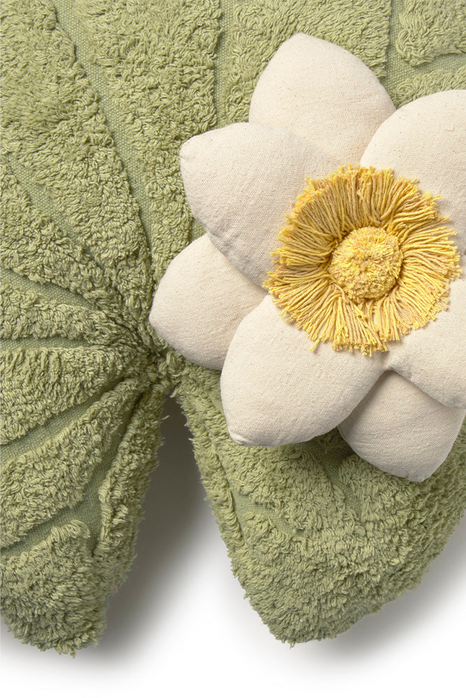 Close Up of Handcrafted Water Lily Pad Floor Cushion