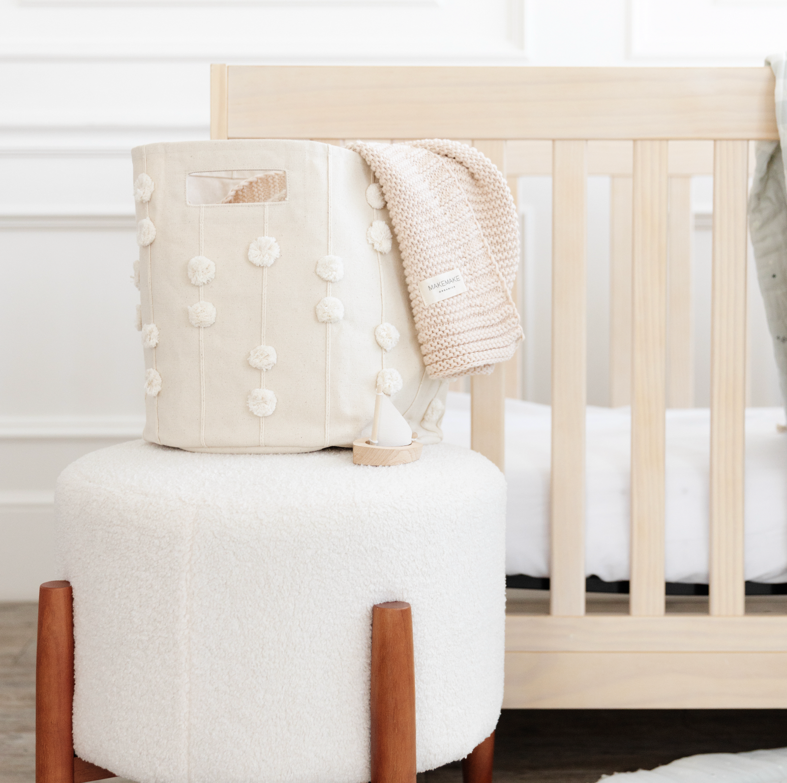 Pompom Storage Basket - Ivory