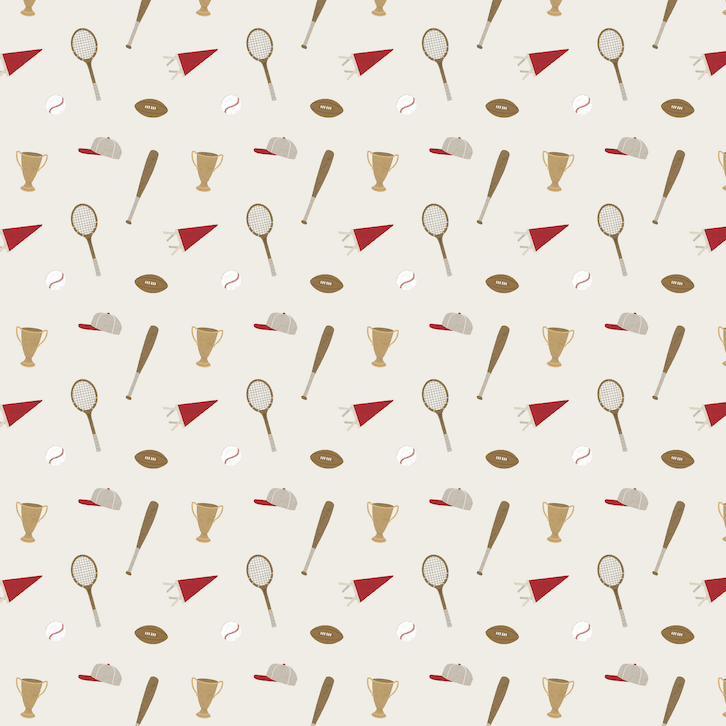 Vintage Sports Themed Wallpaper