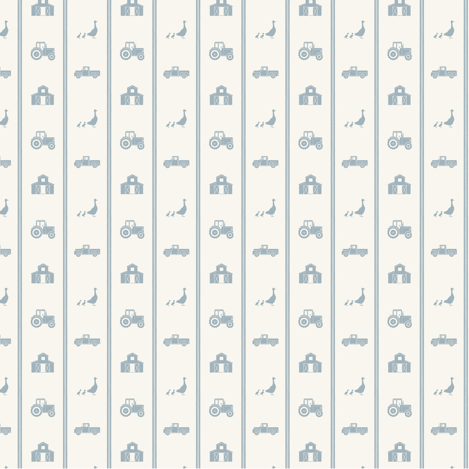Blue Farm Themed Wallpaper