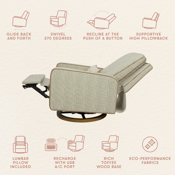 Sigi Electronic Recliner and Glider with USB Port by Nate Berkus