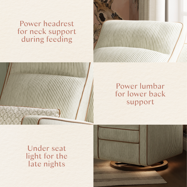 Sigi Pro Power Recliner and Swivel Glider with Power Adjustable Headrest and Lumbar Support by Nate Berkus