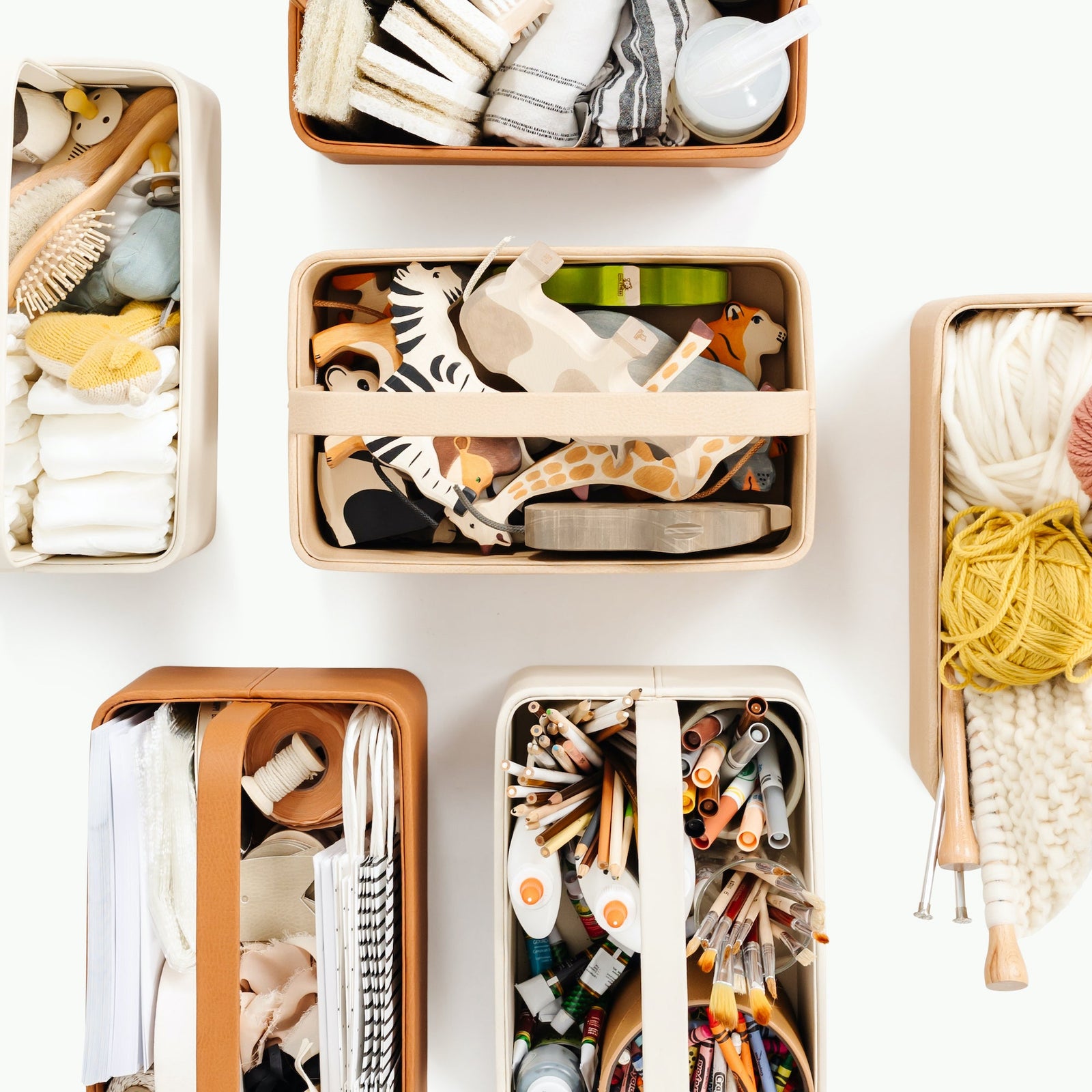 Small Vegan Leather Storage Caddy