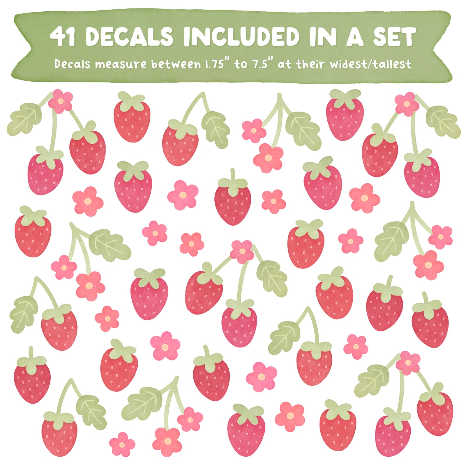 Strawberry Picnic Fabric Wall Decals