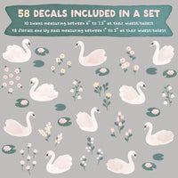 Swan Serenade Fabric Wall Decals