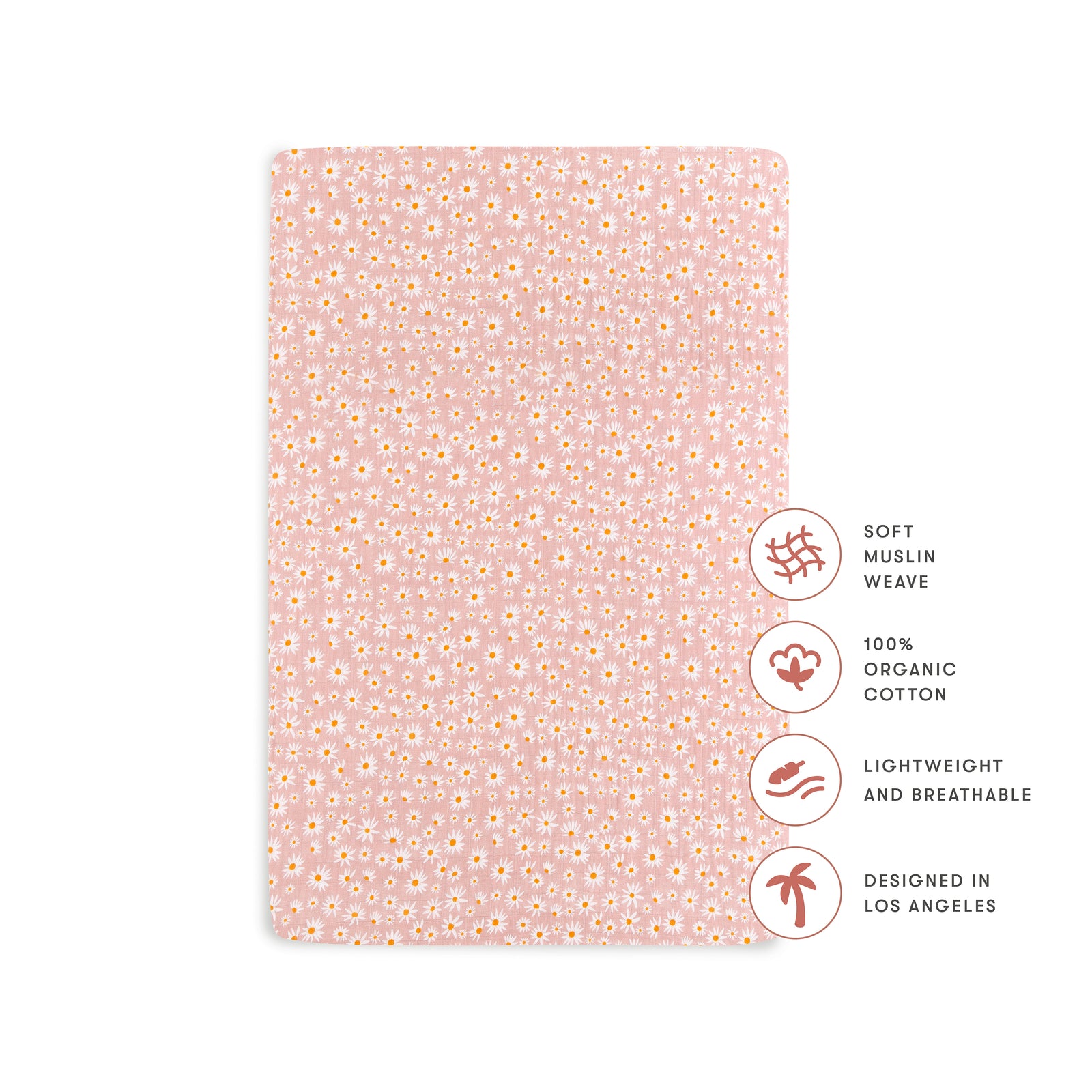 Babyletto Mini Crib Sheet in GOTS Certified Organic Muslin Cotton