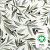Olive Branches Mini Crib Sheet in GOTS Certified Organic Muslin Cotton