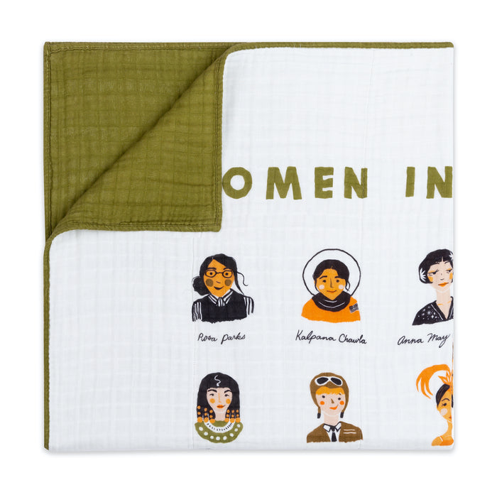 Women in History Quilt in 3-Layer GOTS Certified Organic Muslin Cotton