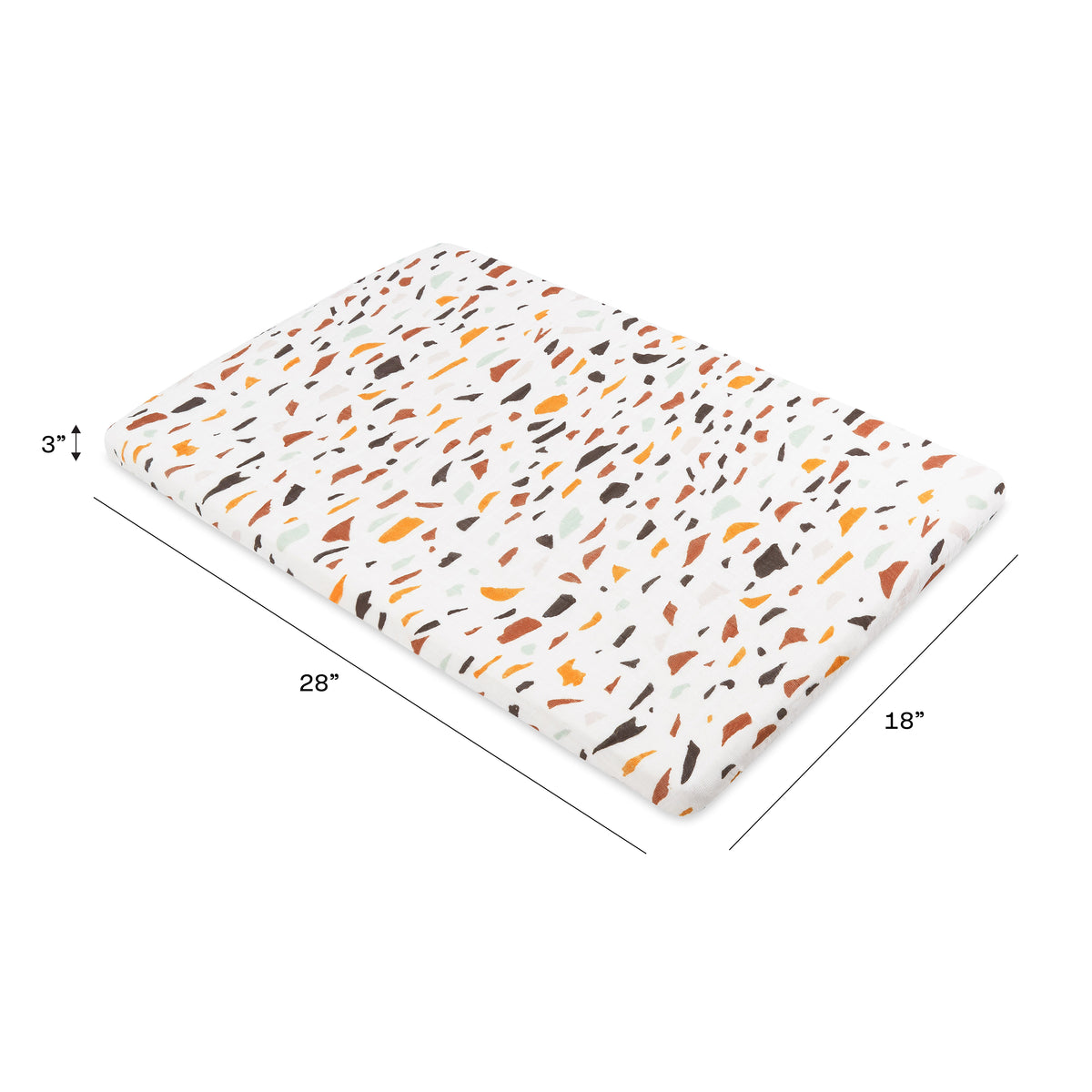 All-Stages Bassinet Sheet in GOTS-Certified Organic Muslin Cotton - Terrazzo