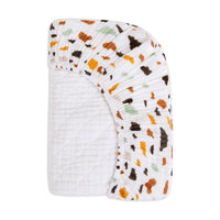 Terrazzo Quilted Changing Pad Cover in GOTS Certified Organic Muslin Cotton