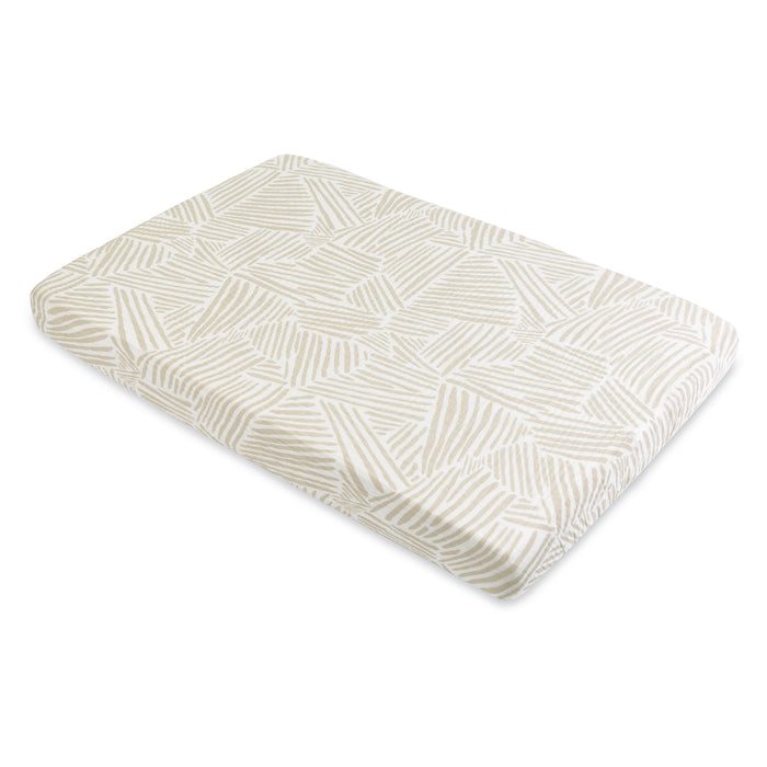 Oat Stripe Mini Crib Sheet in GOTS Certified Organic Muslin Cotton