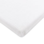 All-Stages Bassinet Sheet in GOTS Certified Organic Muslin Cotton - White