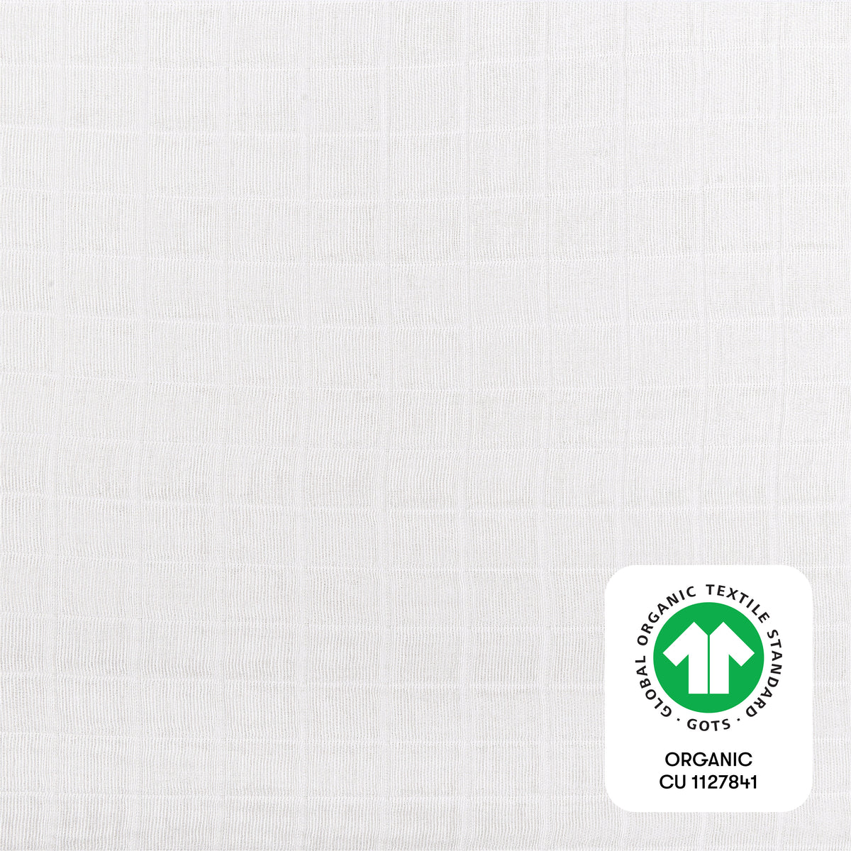 White Mini Crib Sheet in GOTS Certified Organic Muslin Cotton