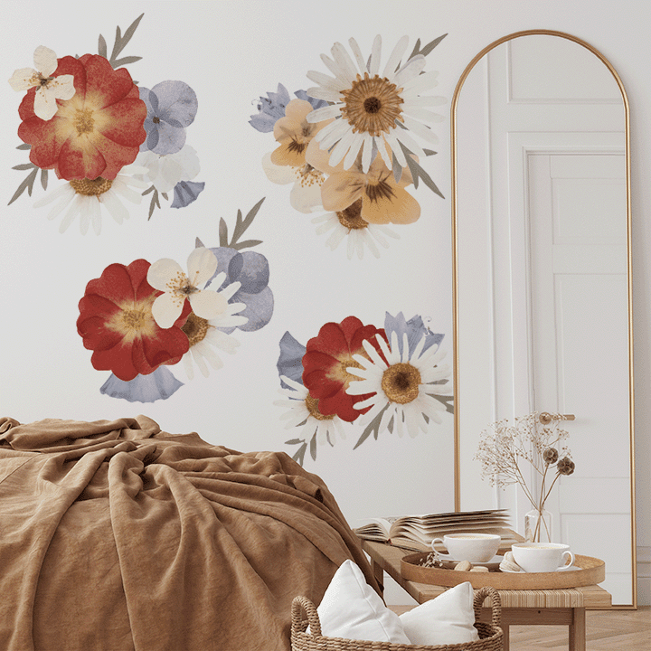 Pressed Floral Cluster Wall Decals
