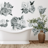 Midnight Peony Cluster Wall Decals